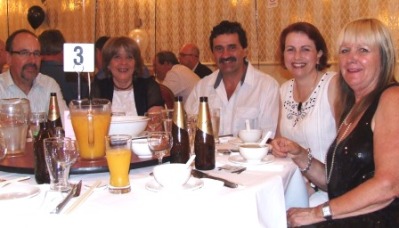 Enjoying themselves on the Leigh Matthews Table (No. 3) at the 40th were L-R: Alan and Sandra Thomas, Tony Gleeson, Nicole McLachlan and Adele Walker - all past players (except Sandra).